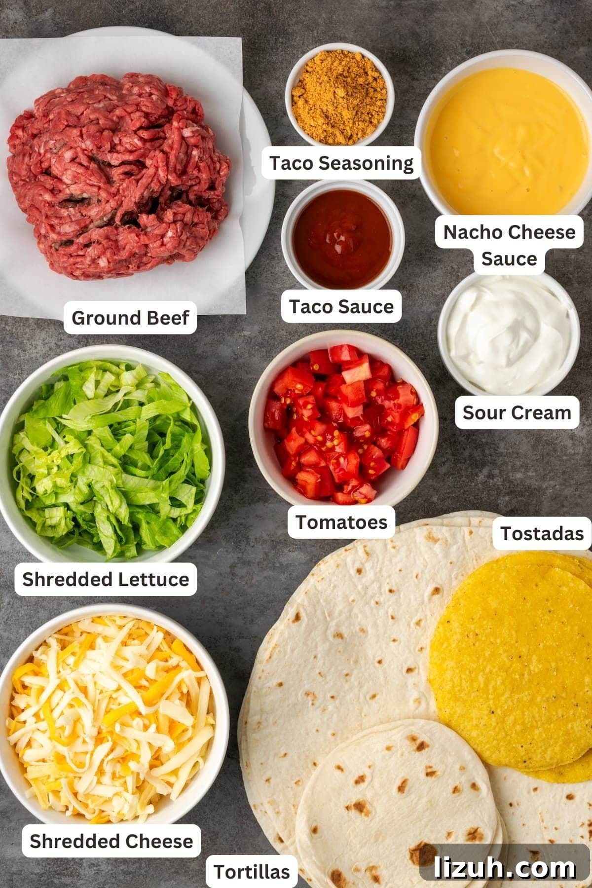 Ingredients for Crunch Wraps recipe.