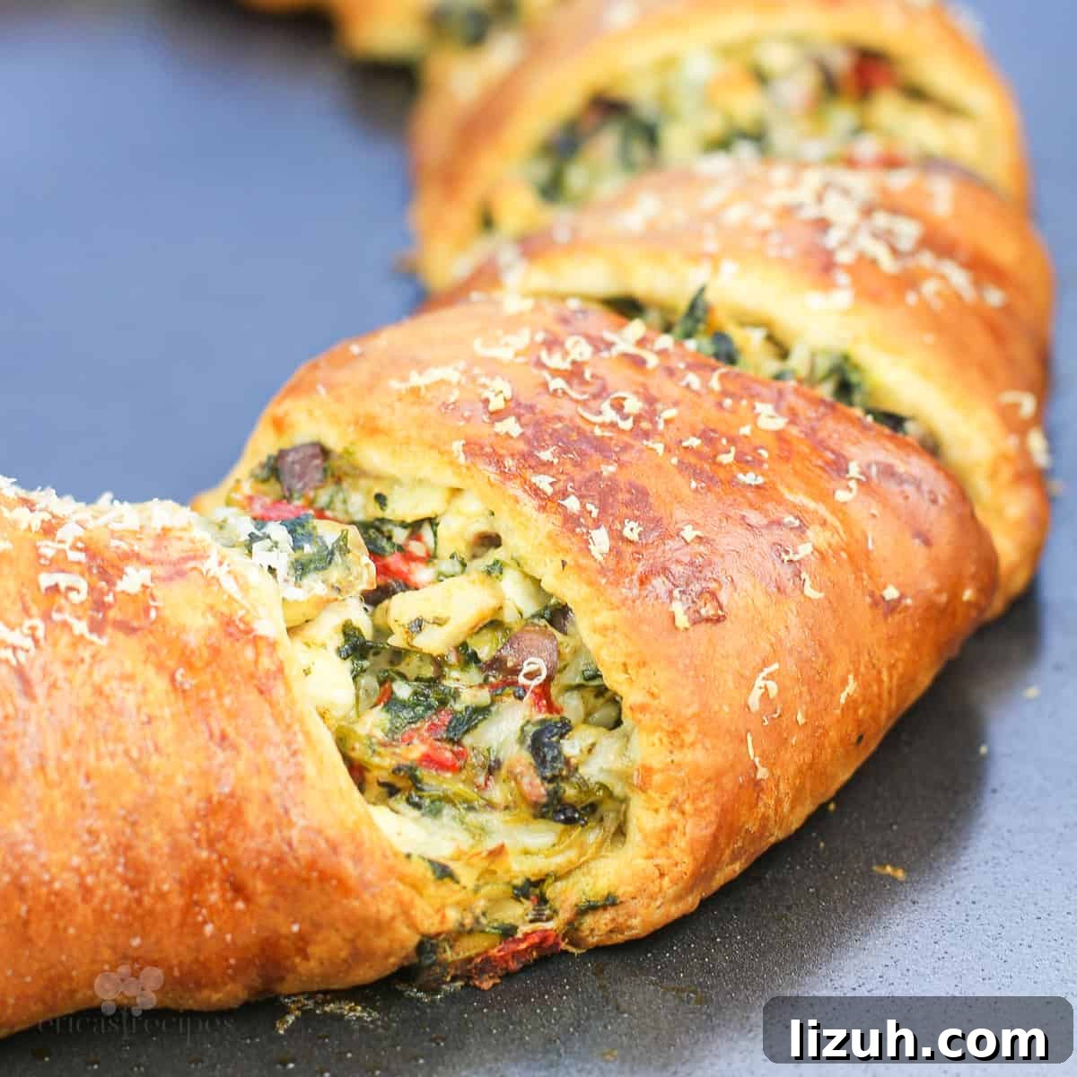 Mediterranean crescent ring on metal bake sheet