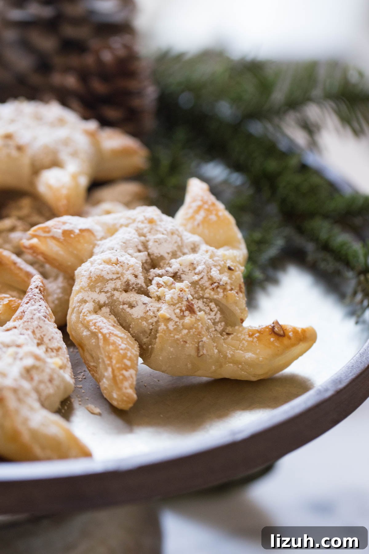 Make Ahead Almond Pinwheels on a serving platter.  