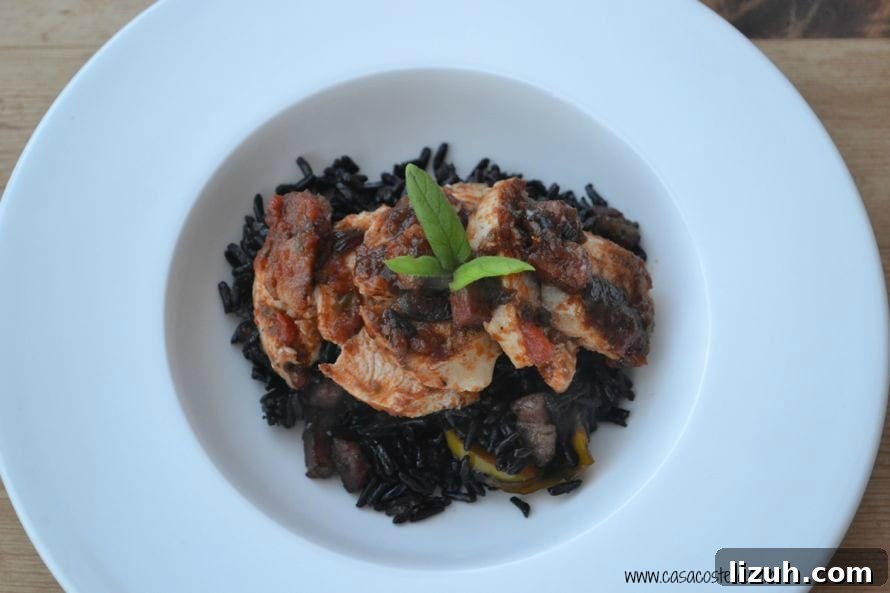 italian basil chicken with black rice