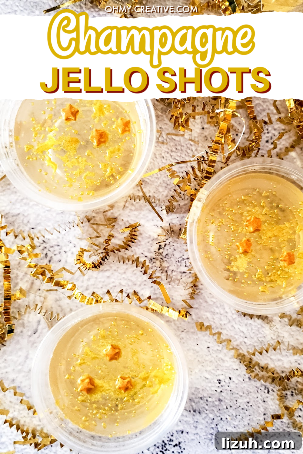 Bubbly, sparkly, and so much fun, champagne jello shots are perfect for all kinds of parties (especially New Year's Eve).