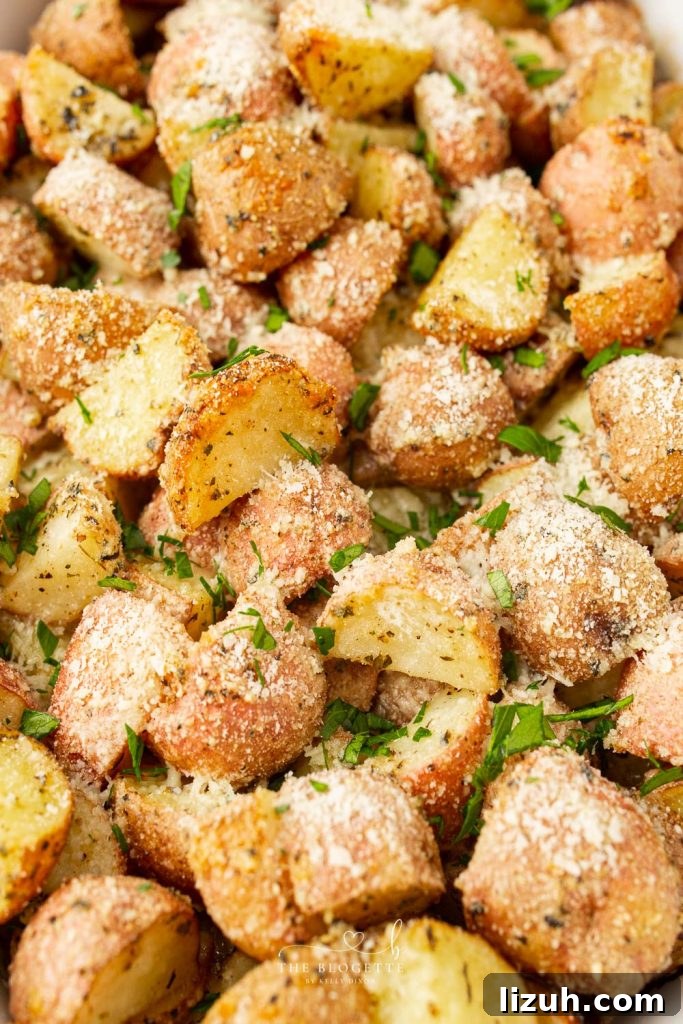 Crispy Garlic Parmesan Roasted Potatoes Recipe 3 Crisp and tender Garlic Parmesan Roasted Potatoes are the perfect side for so many of your meals!
